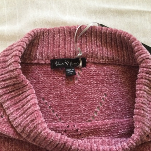 Velvet Heart Pink Chenille Pointelle Sweater Size S NWT, Very Soft and C… - Picture 4 of 14